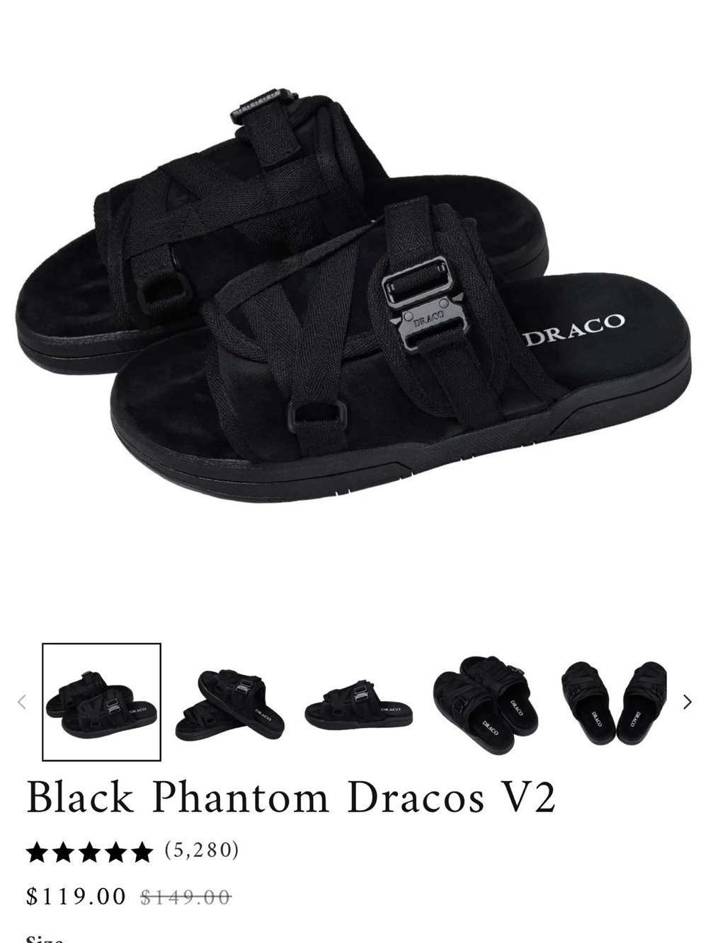 Draco Men’s Black Phantom Slide Sandals